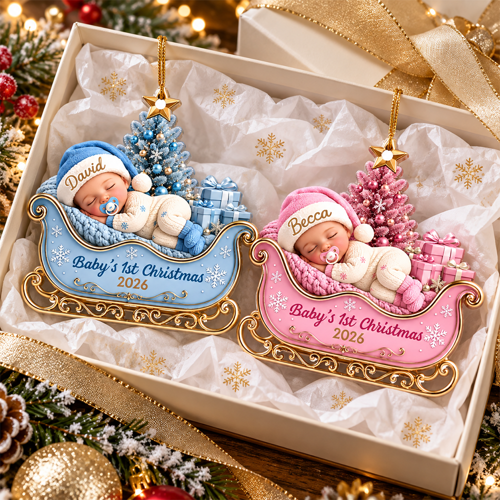 Personalized Baby’s First Christmas Ornament, Precious Little Bundle Of Joy T24