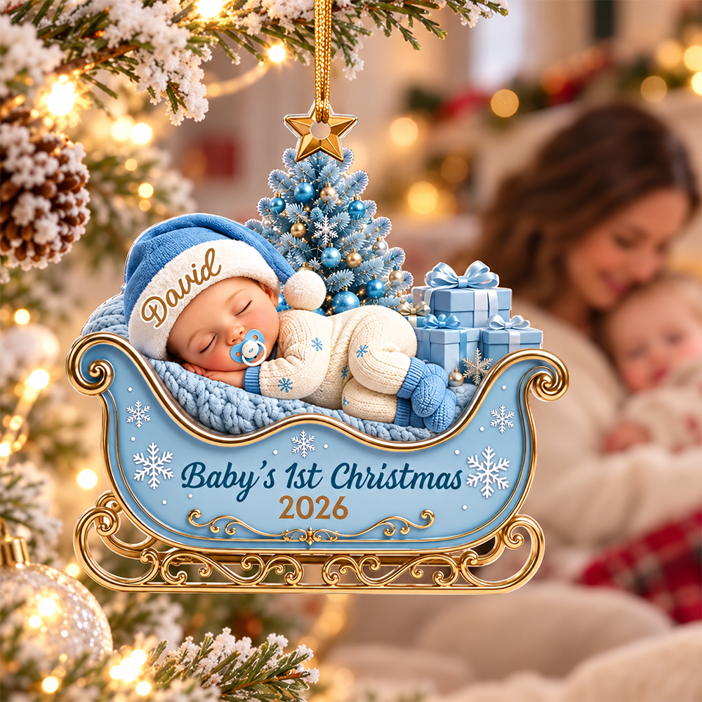 Personalized Baby’s First Christmas Ornament, Precious Little Bundle Of Joy T24