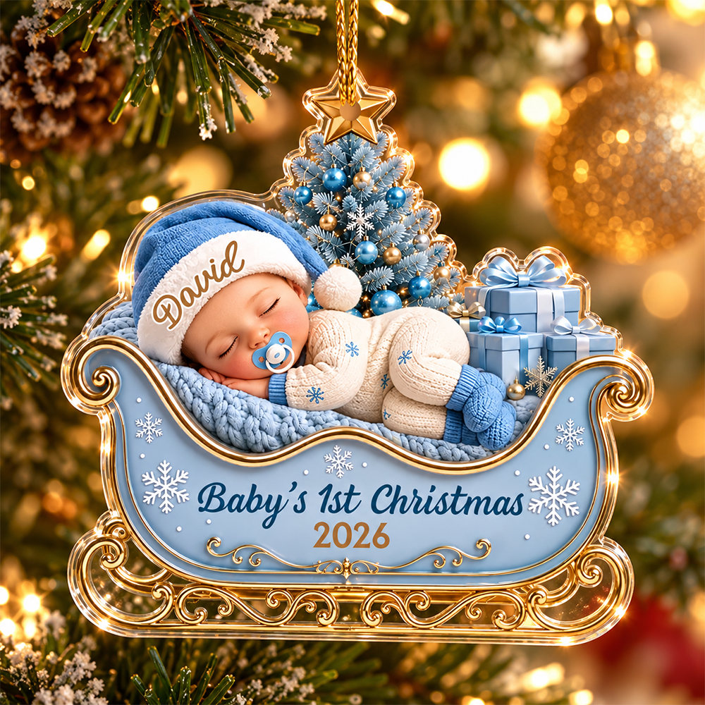 Personalized Baby’s First Christmas Ornament, Precious Little Bundle Of Joy T24