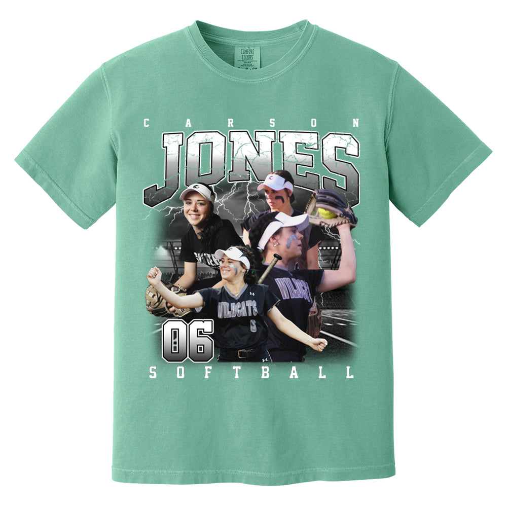 Custom Softball Bootleg Rap Tee - Softball Mom Dad Vintage Graphic Shirt, Team Number Player Name Photo Personalized Shirt