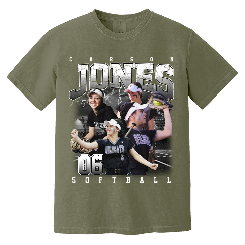 Custom Softball Bootleg Rap Tee - Softball Mom Dad Vintage Graphic Shirt, Team Number Player Name Photo Personalized Shirt
