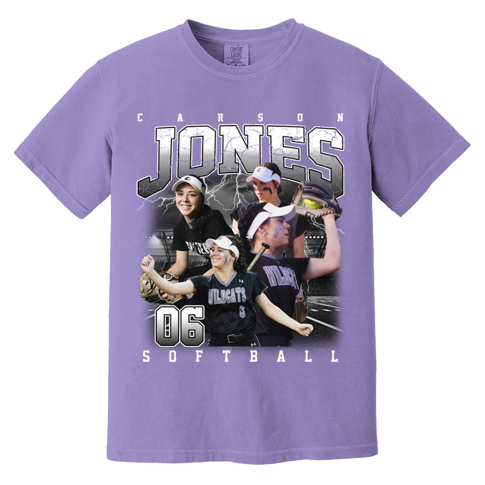 Custom Softball Bootleg Rap Tee - Softball Mom Dad Vintage Graphic Shirt, Team Number Player Name Photo Personalized Shirt