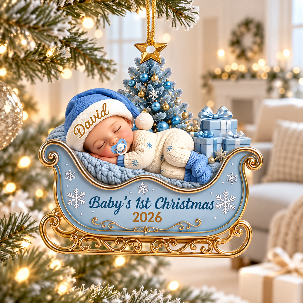 Personalized Baby’s First Christmas Ornament, Precious Little Bundle Of Joy T24