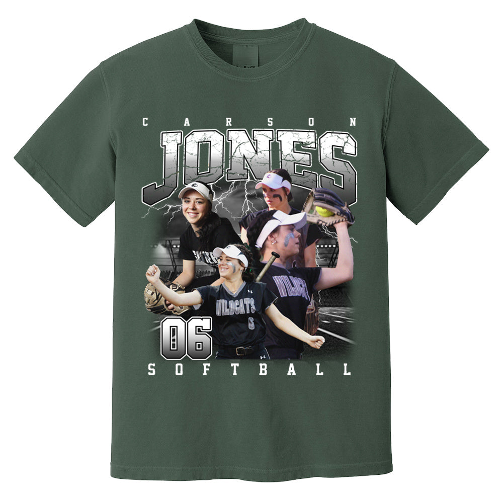 Custom Softball Bootleg Rap Tee - Softball Mom Dad Vintage Graphic Shirt, Team Number Player Name Photo Personalized Shirt