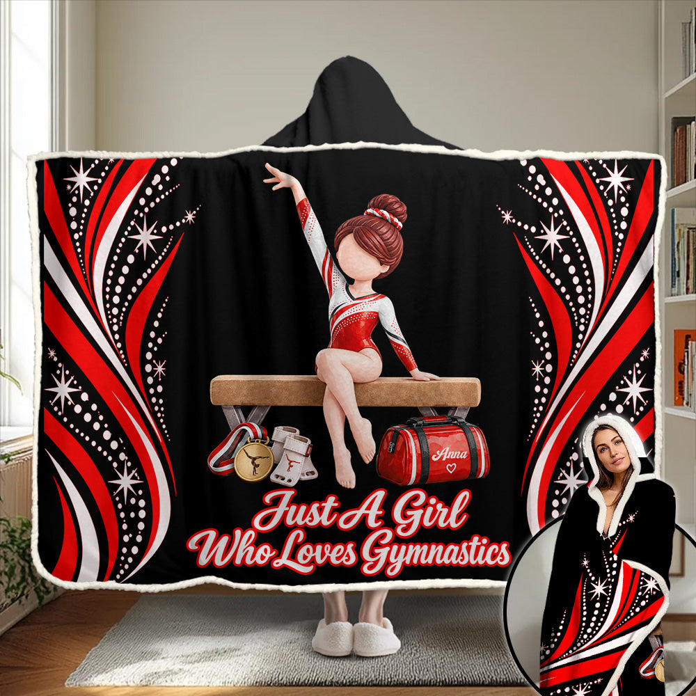 Just A Girl Who Loves Gymnastics, Personalized Gymnastics Wearable Blanket Hoodie For Gymnastics Lovers, Gymnast A2110 T24 VN09