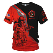 Personalized Shirts Firefighter Custom Name Clipart Number Fireman All Over Print Shirt K1702 Trhn