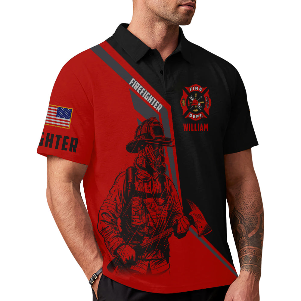 Personalized Shirts Firefighter Custom Name Clipart Number Fireman All Over Print Shirt K1702 Trhn