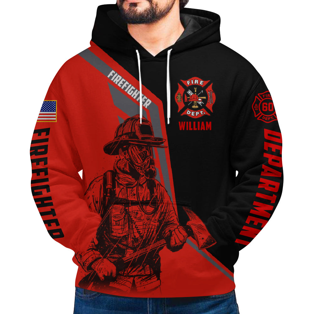 Personalized Shirts Firefighter Custom Name Clipart Number Fireman All Over Print Shirt K1702 Trhn