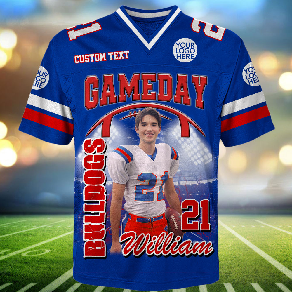 Custom Photo Gameday Football Jersey Game Day Shirt Gift For Football Lovers Tu24 Pt99