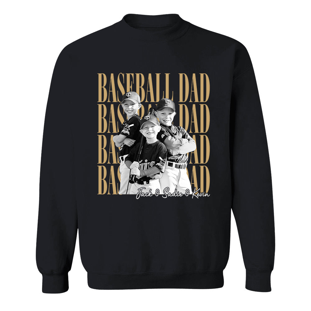 Baseball Dad Shirt, Personalized Photo Shirt for Dad, Custom Baseball Dad Tee, Father’s Day Gift for Baseball Dad Na02 VH01