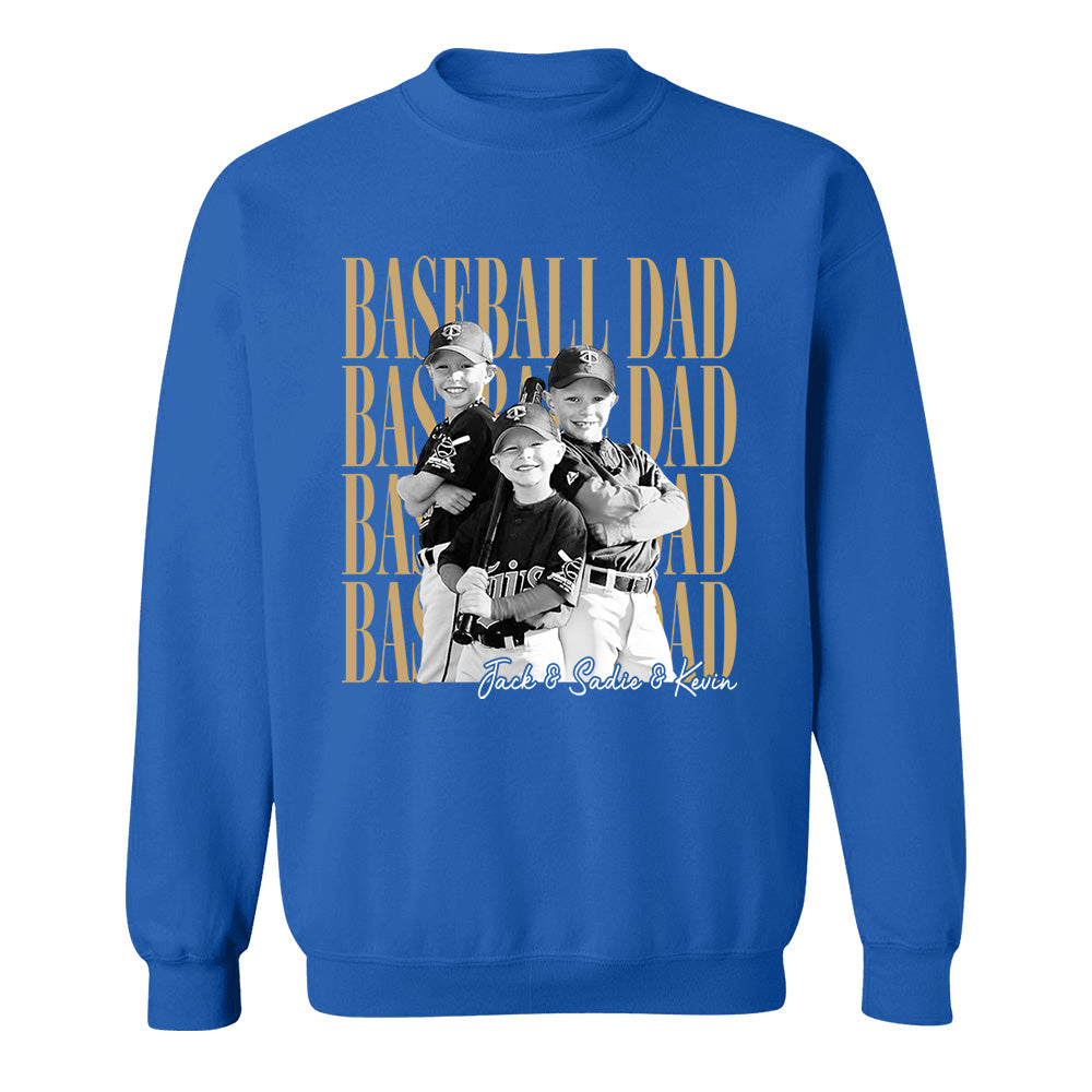 Baseball Dad Shirt, Personalized Photo Shirt for Dad, Custom Baseball Dad Tee, Father’s Day Gift for Baseball Dad Na02 VH01