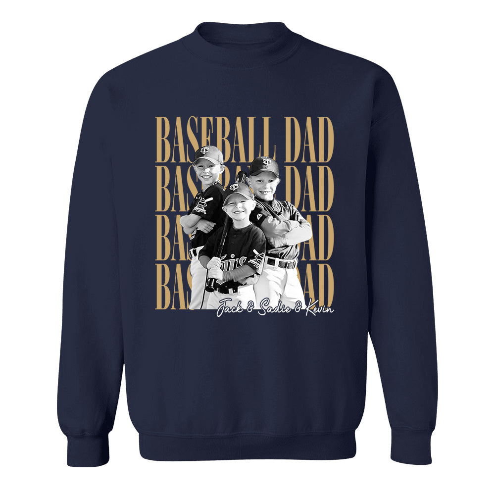 Baseball Dad Shirt, Personalized Photo Shirt for Dad, Custom Baseball Dad Tee, Father’s Day Gift for Baseball Dad Na02 VH01