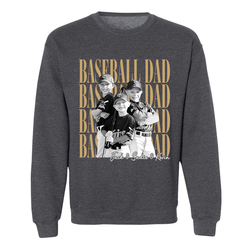Baseball Dad Shirt, Personalized Photo Shirt for Dad, Custom Baseball Dad Tee, Father’s Day Gift for Baseball Dad Na02 VH01