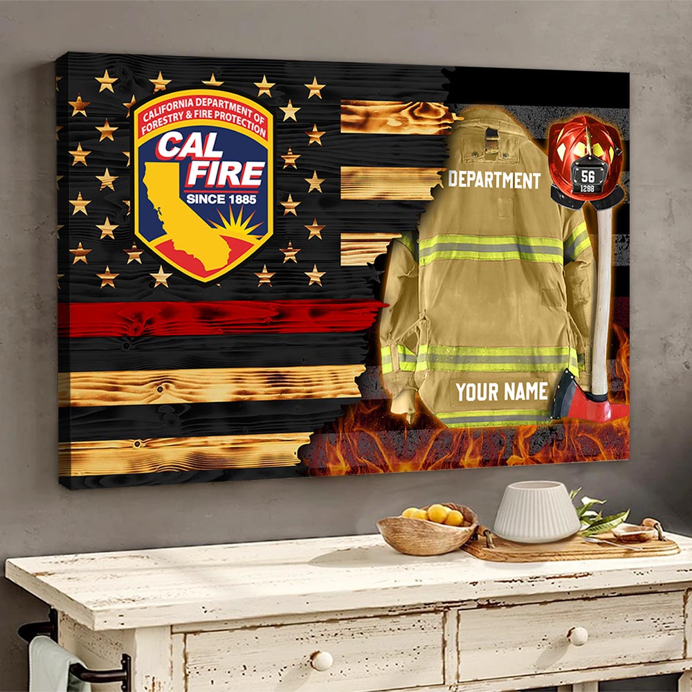 Custom Firefighter Armor Clothes And Helmet Canvas Proud Firefighter Canvas K1702