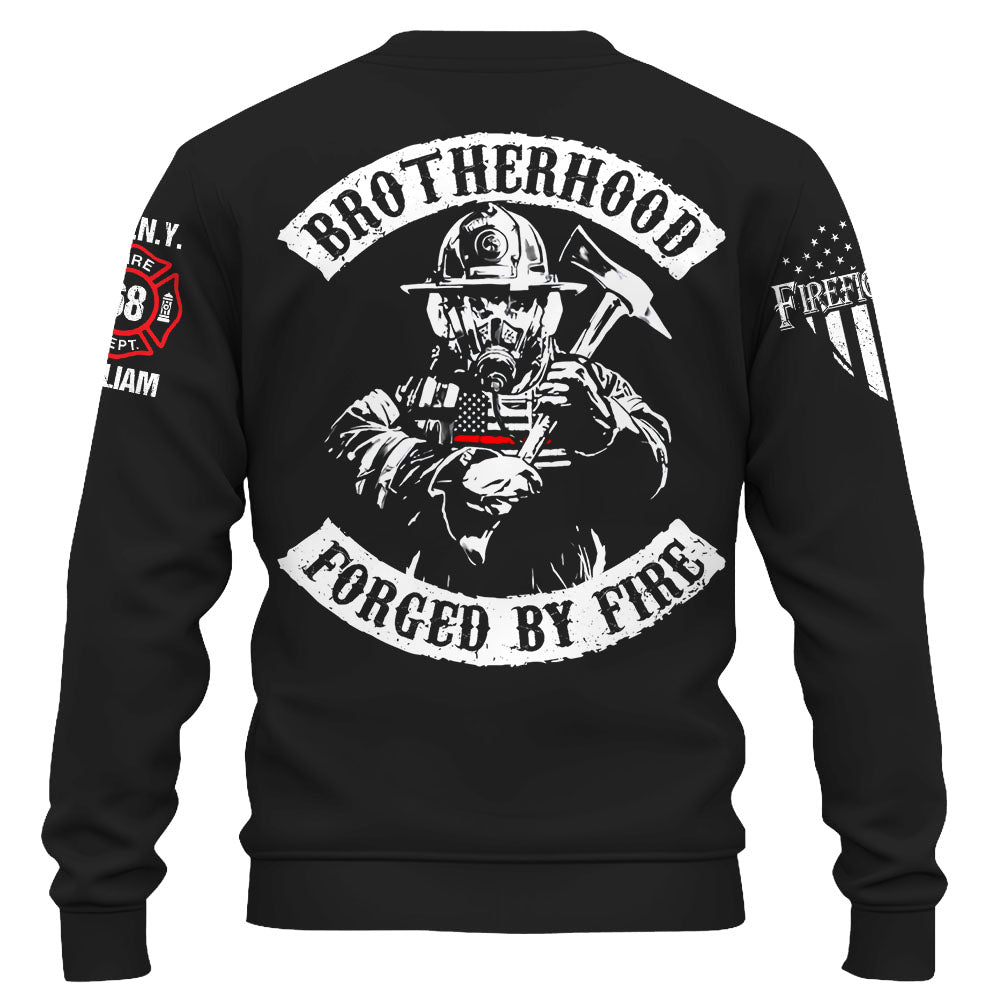 Personalized Shirt Brotherhood Forged By Fire Gift For Firefighter For Firemen K1702 Trhn