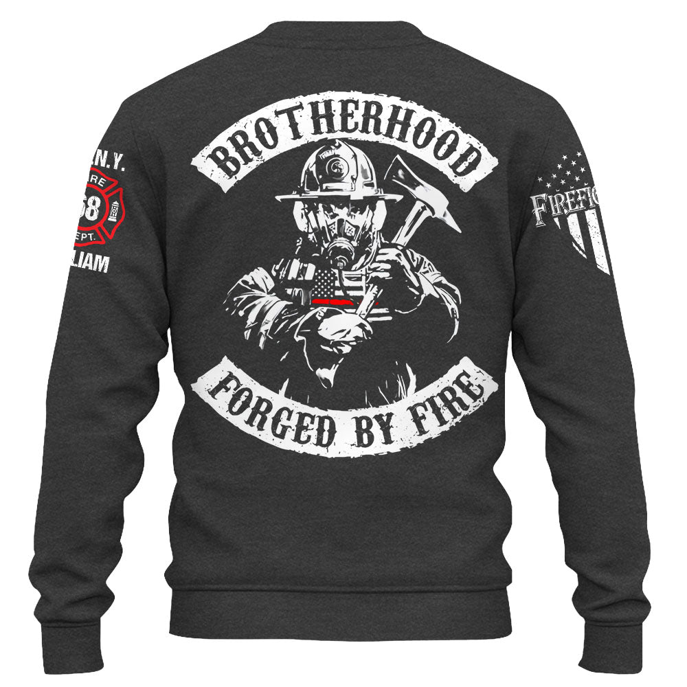 Personalized Shirt Brotherhood Forged By Fire Gift For Firefighter For Firemen K1702 Trhn