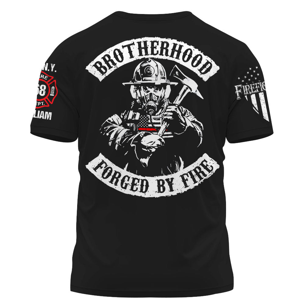 Personalized Shirt Brotherhood Forged By Fire Gift For Firefighter For Firemen K1702 Trhn