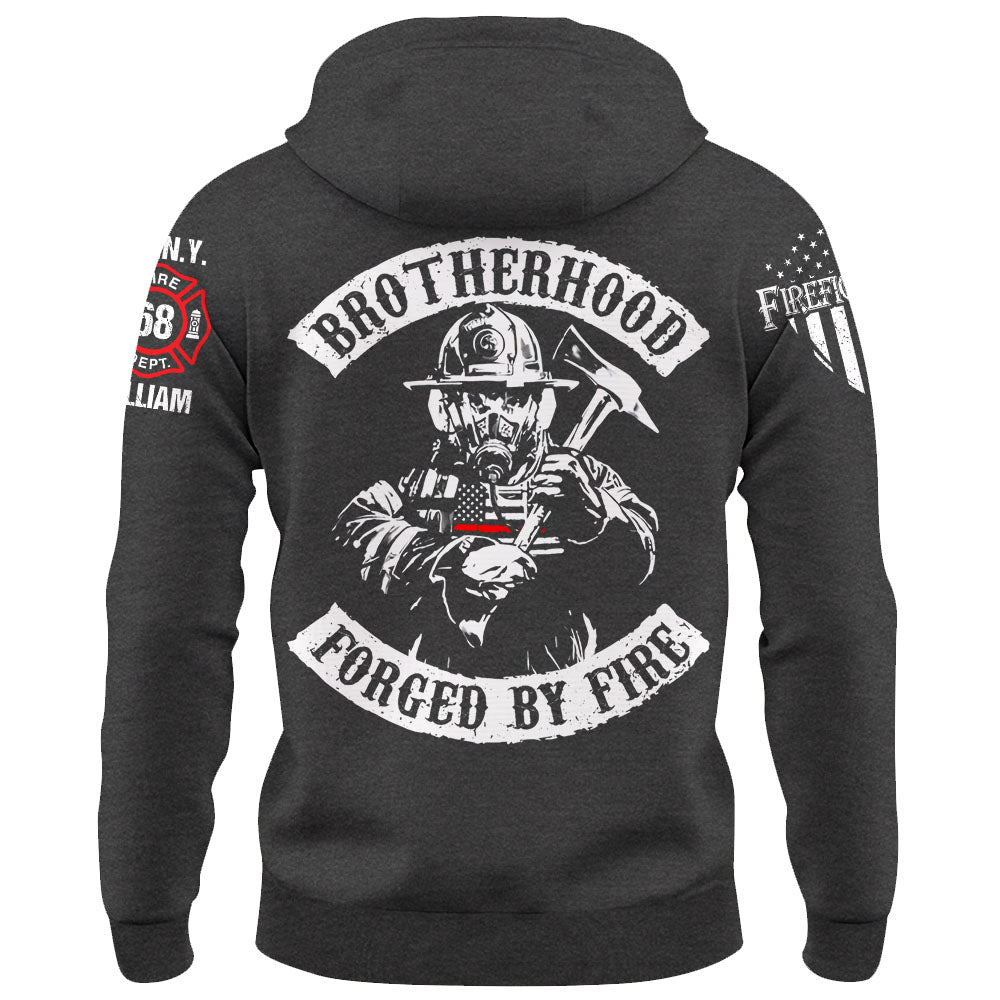 Personalized Shirt Brotherhood Forged By Fire Gift For Firefighter For Firemen K1702 Trhn