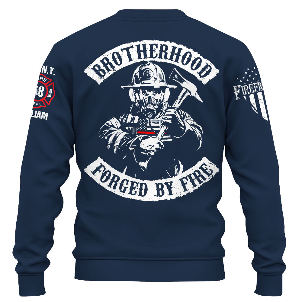 Personalized Shirt Brotherhood Forged By Fire Gift For Firefighter For Firemen K1702 Trhn