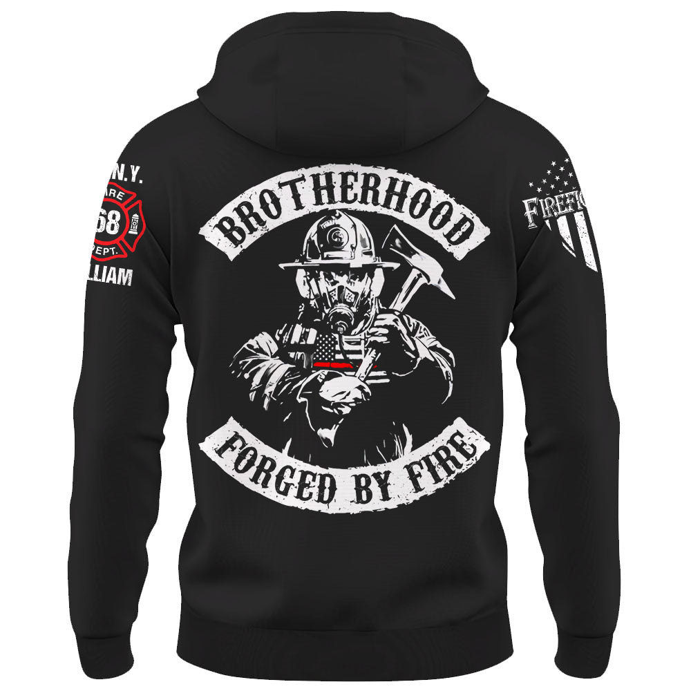 Personalized Shirt Brotherhood Forged By Fire Gift For Firefighter For Firemen K1702 Trhn