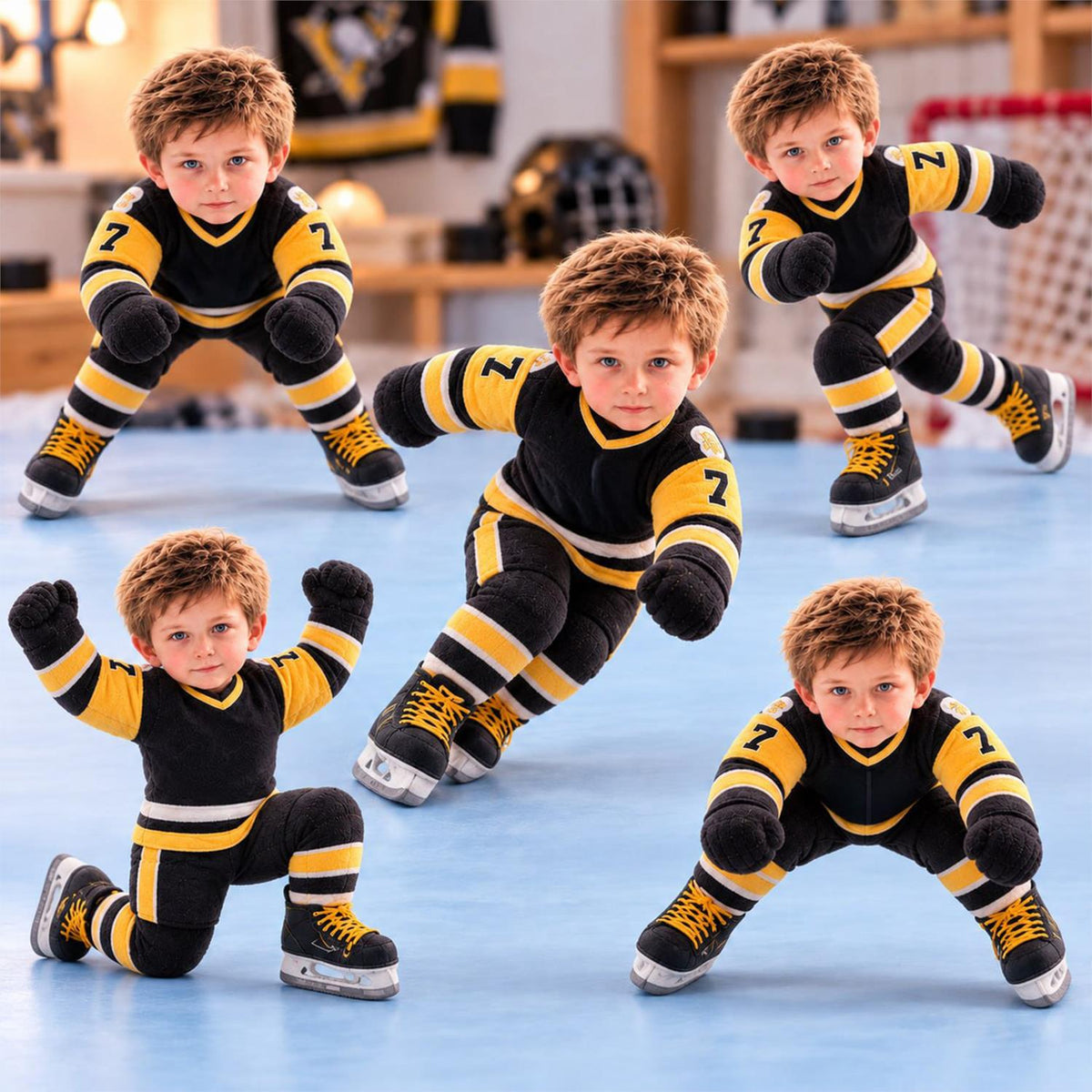 Personalized Ice Hockey Squishy Toy Poseable Plush Doll, Funny Gift For Sport Lovers NA04 Hv01 NT01