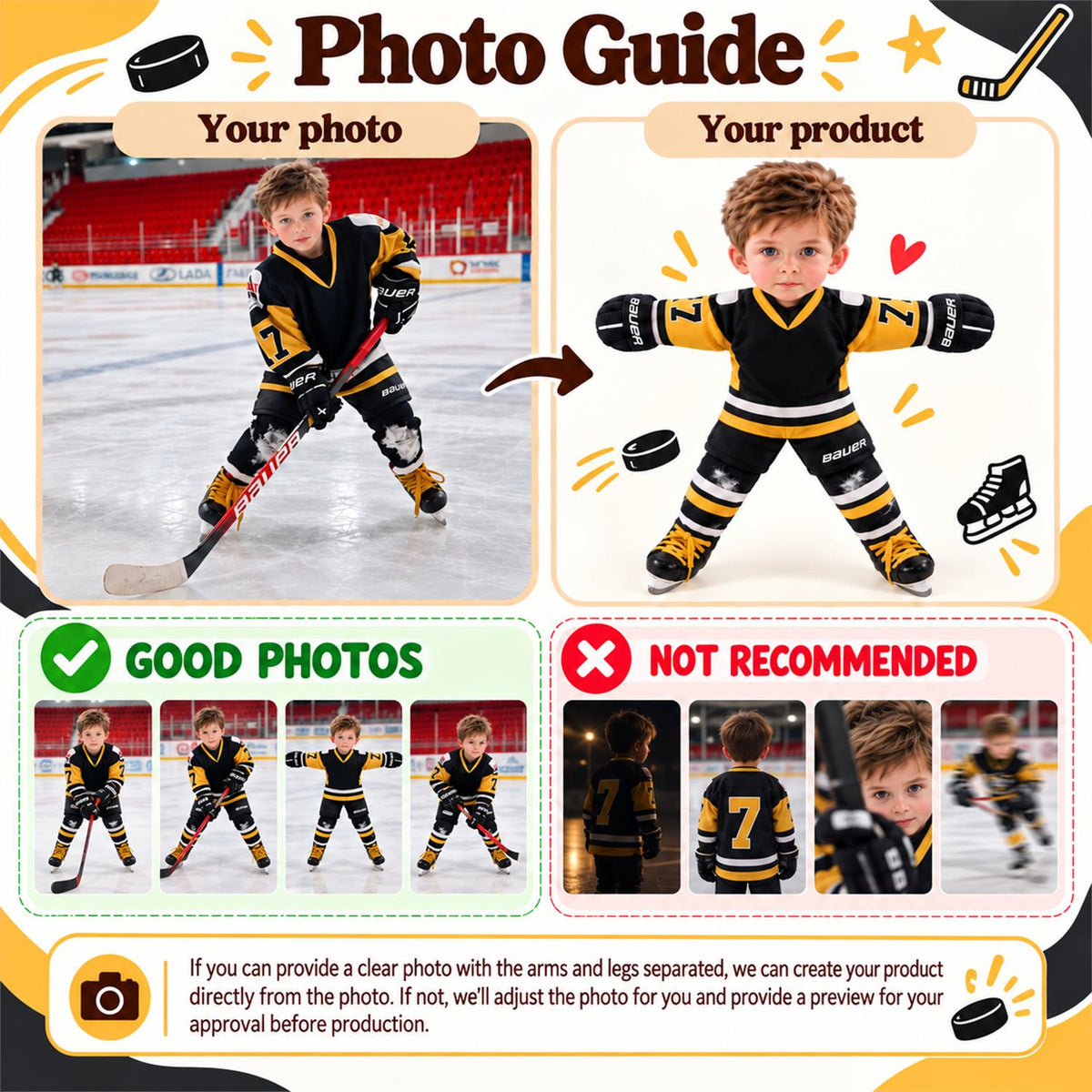 Personalized Ice Hockey Squishy Toy Poseable Plush Doll, Funny Gift For Sport Lovers NA04 Hv01 NT01