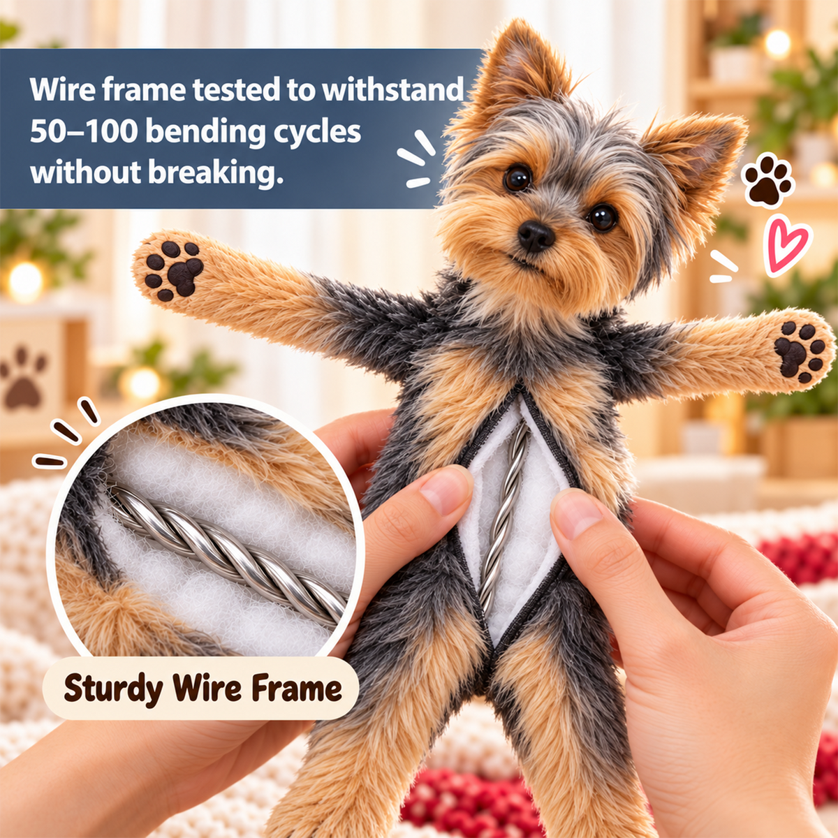 Personalized Yorkshire Terrier Photo Pet Squishy Toy Poseable Plush Doll, Funny Gift For Dog Mom, Dad, Pet Lover T1807 T24 TL06