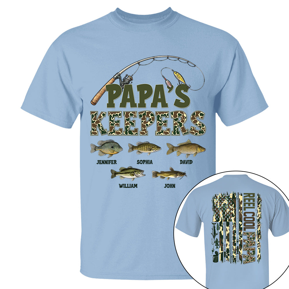Daddy's Keepers - Personalized Vintage Shirt For Fishing Family - Gifts For Dad NA04 VH01