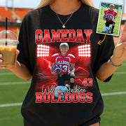 Custom Photo Gameday Football Personalized Bootleg Shirt Gift For Football Lovers Tu24