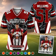 I Will Always Be Your Biggest Fan Personalized All Over Print Football Jersey For Football Mom Grandma Sport Family H2511