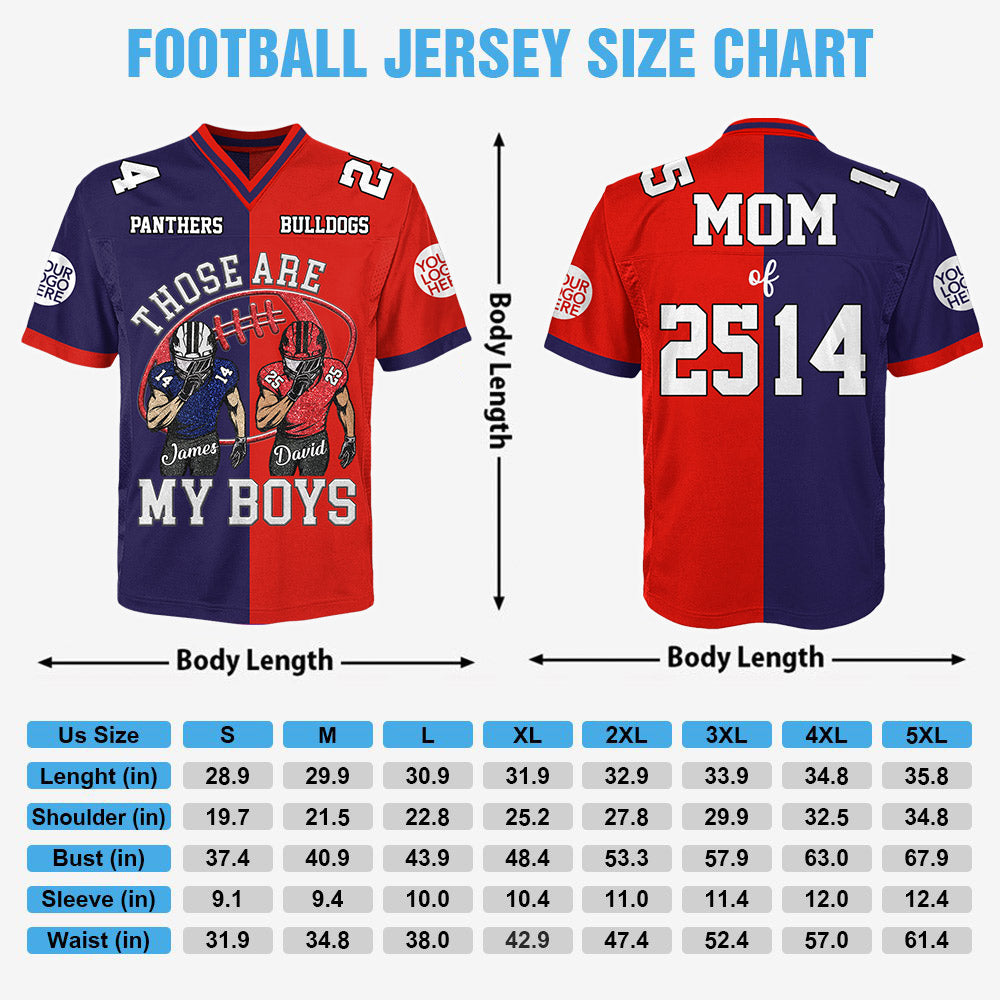 Football Mom Personalized Football Jersey Shirt - Those Are My Boy, Football Kids Game Day Tu24 Li29